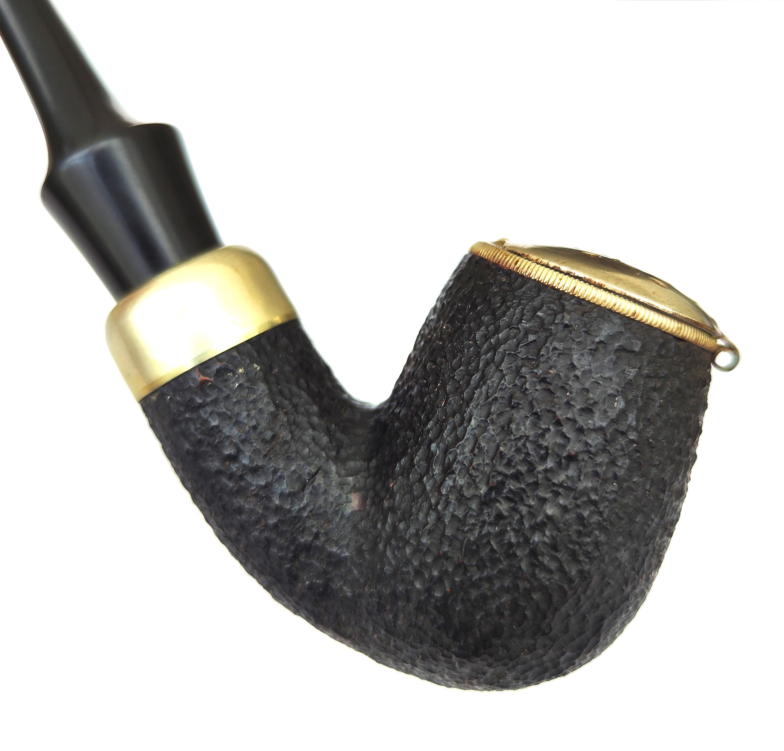 Malka Army Mount | Rustic Large Bent Billiard with Wind Cap Estate Pipe