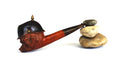 WWI French Anti-German Satirical Figural Pipe – Kaiser Wilhelm II Caricature as a Pig with Pickelhaube, Unsmoked Horn Stem
