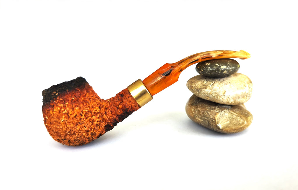 Barling's Block Meerschaum - Rustic Bent Apple Estate Pipe