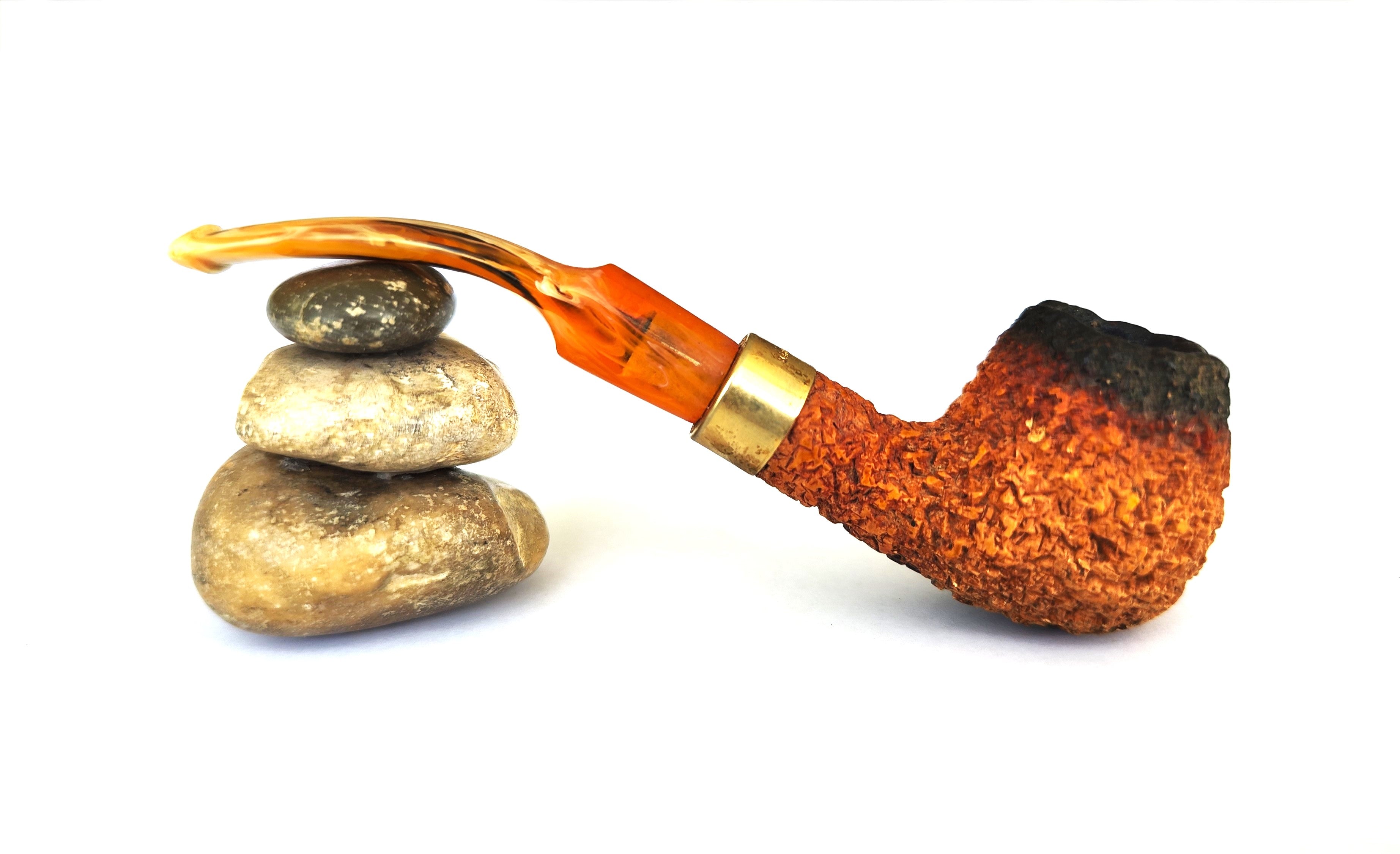 Barling's Block Meerschaum - Rustic Bent Apple Estate Pipe