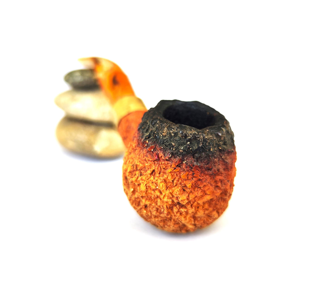 Barling's Block Meerschaum - Rustic Bent Apple Estate Pipe