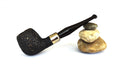 Vintage African Black Meerschaum Pipe – Rustic Apple with Army Mount