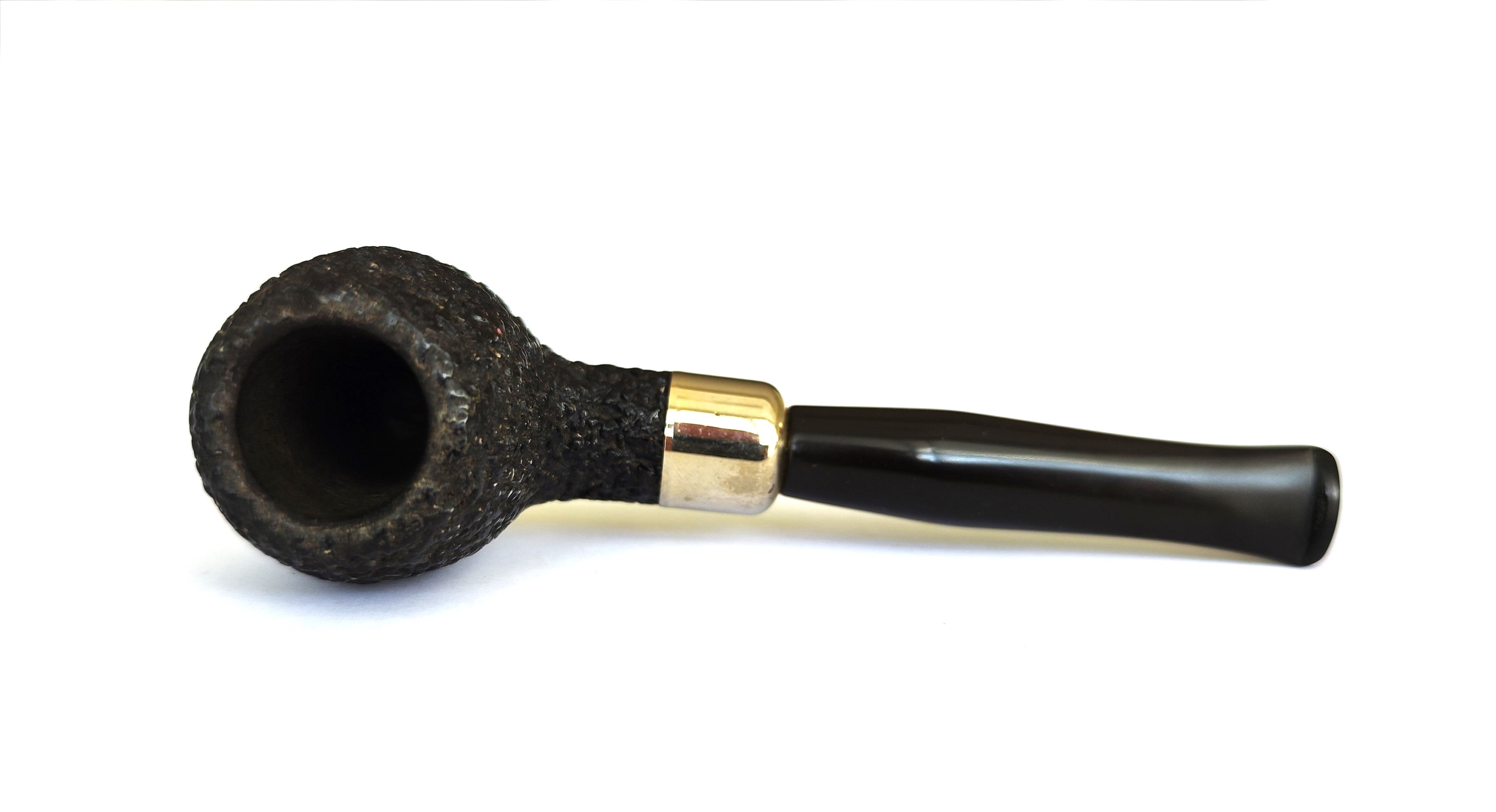Vintage African Black Meerschaum Pipe – Rustic Apple with Army Mount