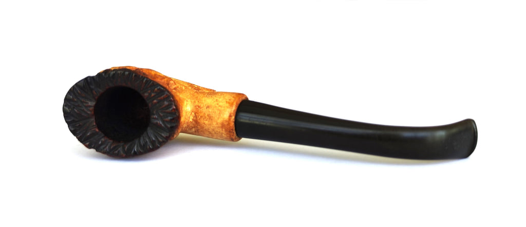 Vintage Tanganyika African Block Meerschaum Pipe – Hand-Carved Tribal Motifs