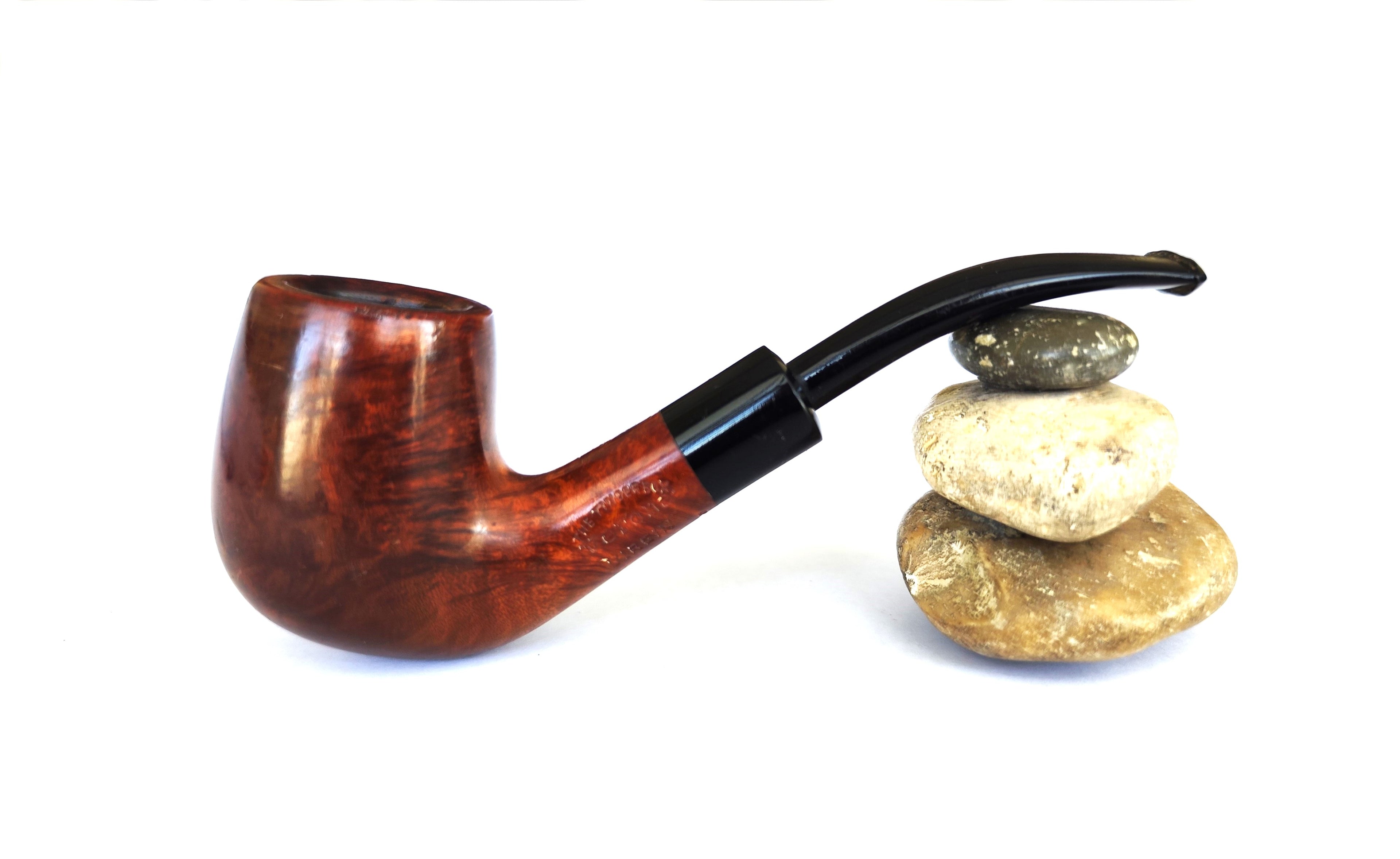 The Tinder Box "Verona" (805) Smooth Bent Billiard Estate Pipe by Mauro Armellini