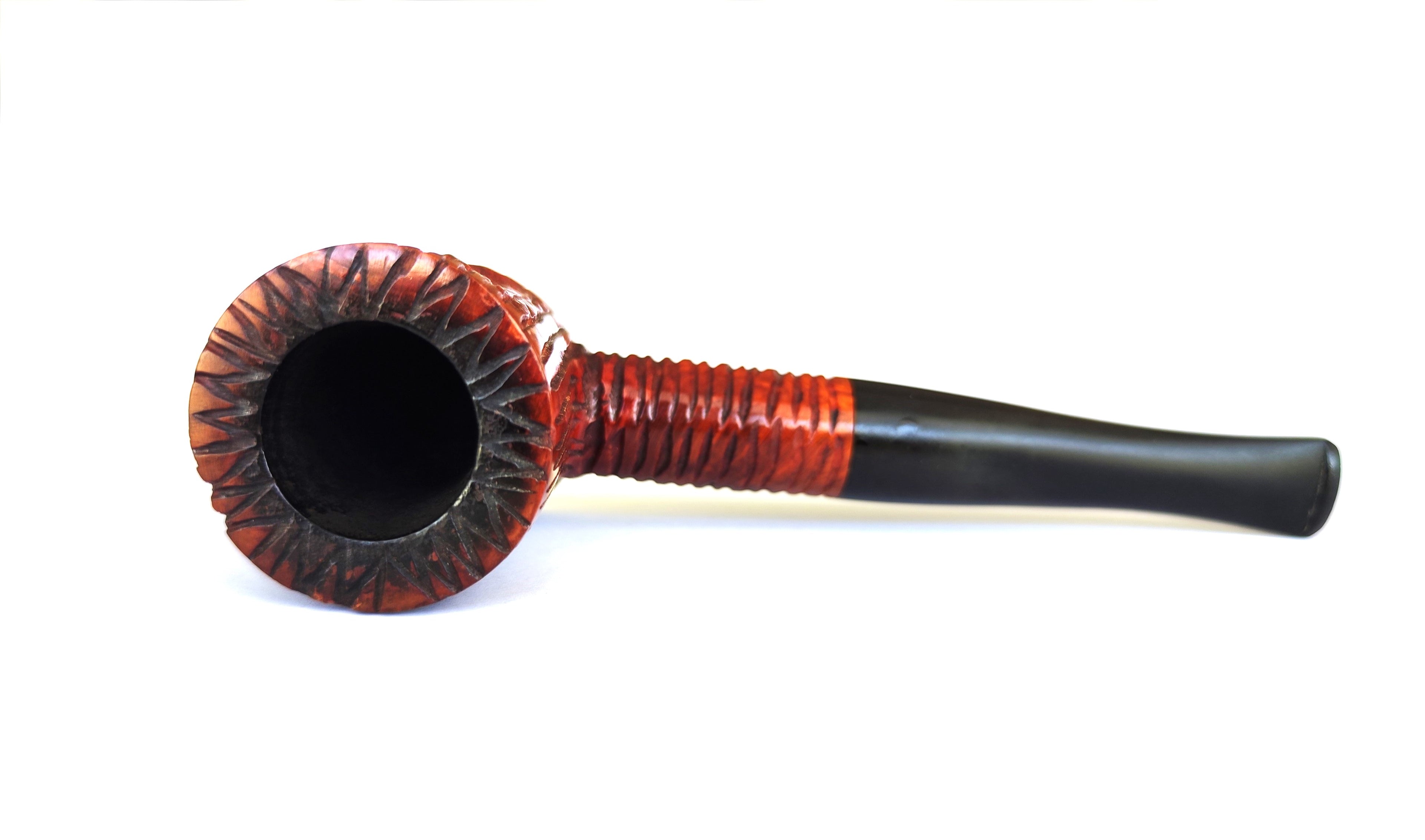 Rare Shalom Briar "Lions of Zion" Hand-Carved Poker Estate Pipe