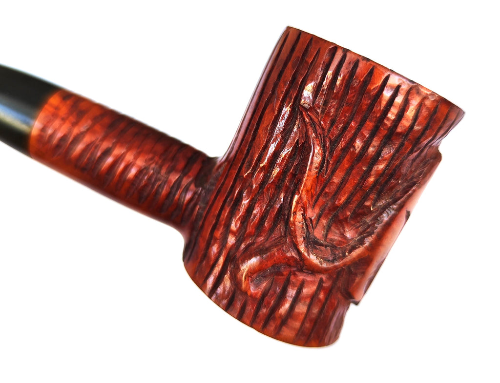 Rare Shalom Briar "Lions of Zion" Hand-Carved Poker Estate Pipe
