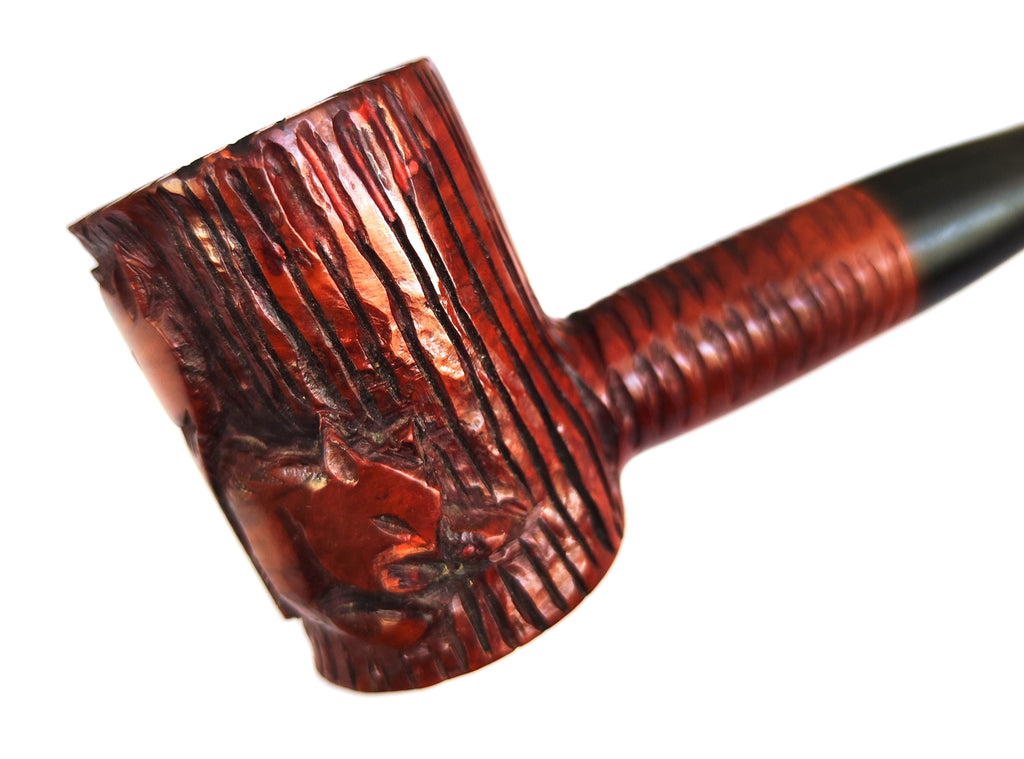 Rare Shalom Briar "Lions of Zion" Hand-Carved Poker Estate Pipe