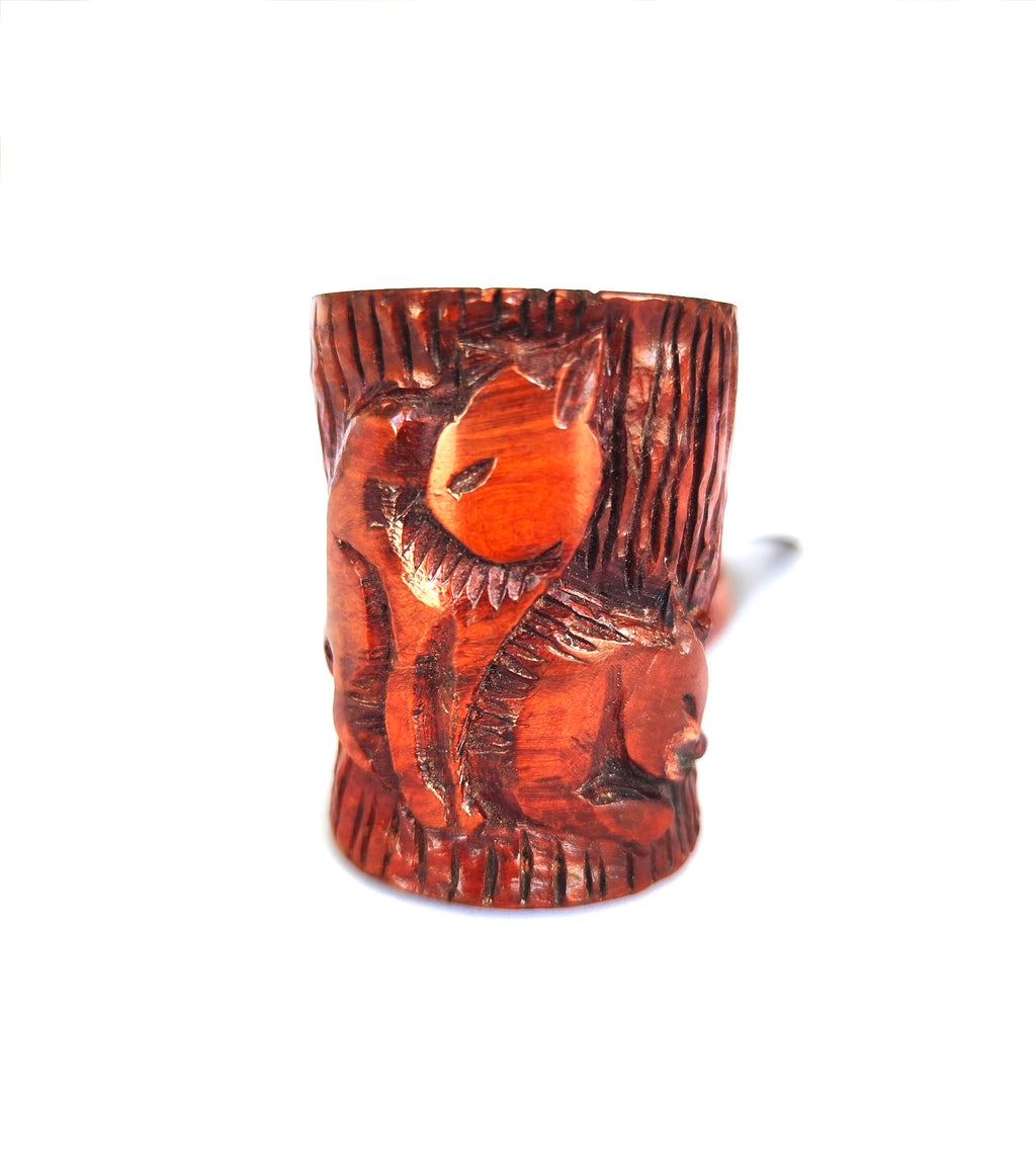 Rare Shalom Briar "Lions of Zion" Hand-Carved Poker Estate Pipe