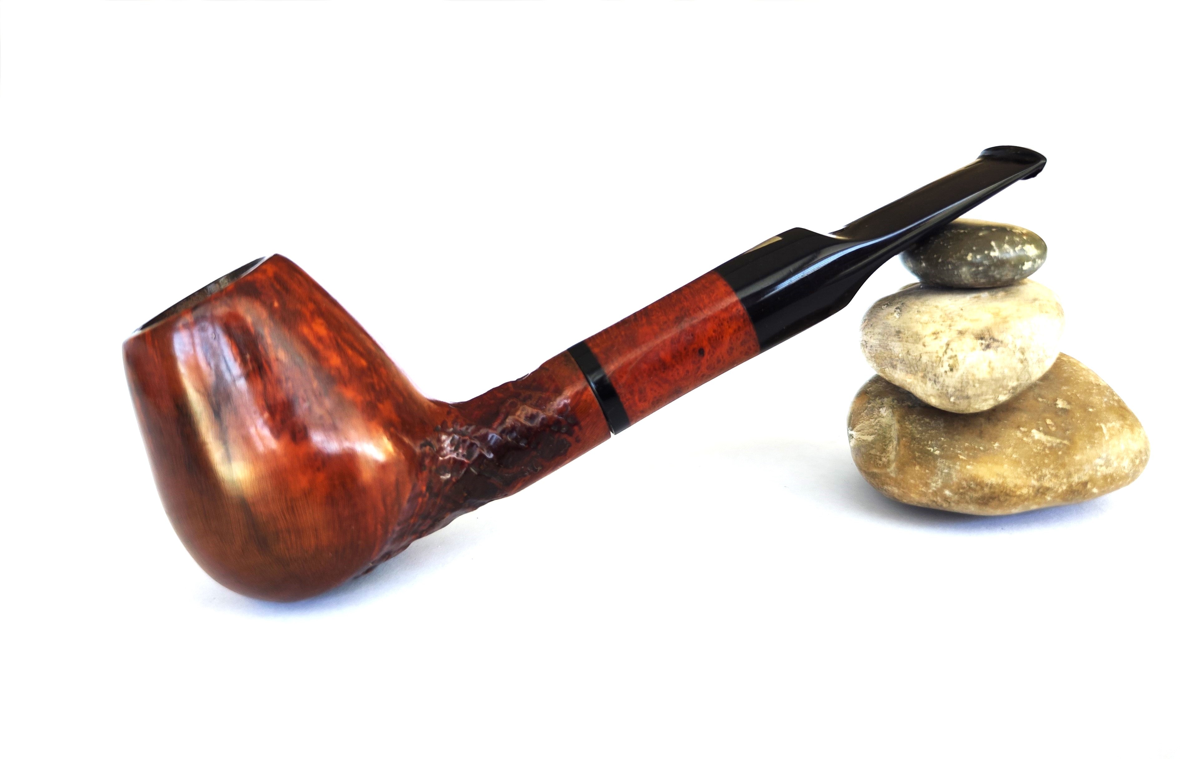 Great Pierluigi Fatta A Mano (142) Partially Sandblast Straight Brandy Estate Pipe – 9mm Filter