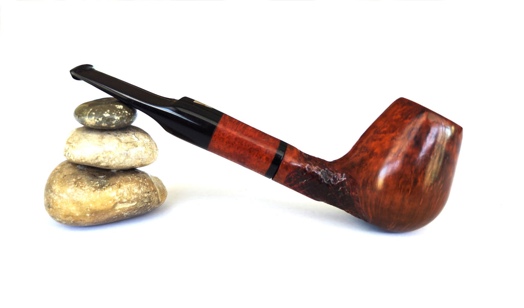 Great Pierluigi Fatta A Mano (142) Partially Sandblast Straight Brandy Estate Pipe – 9mm Filter