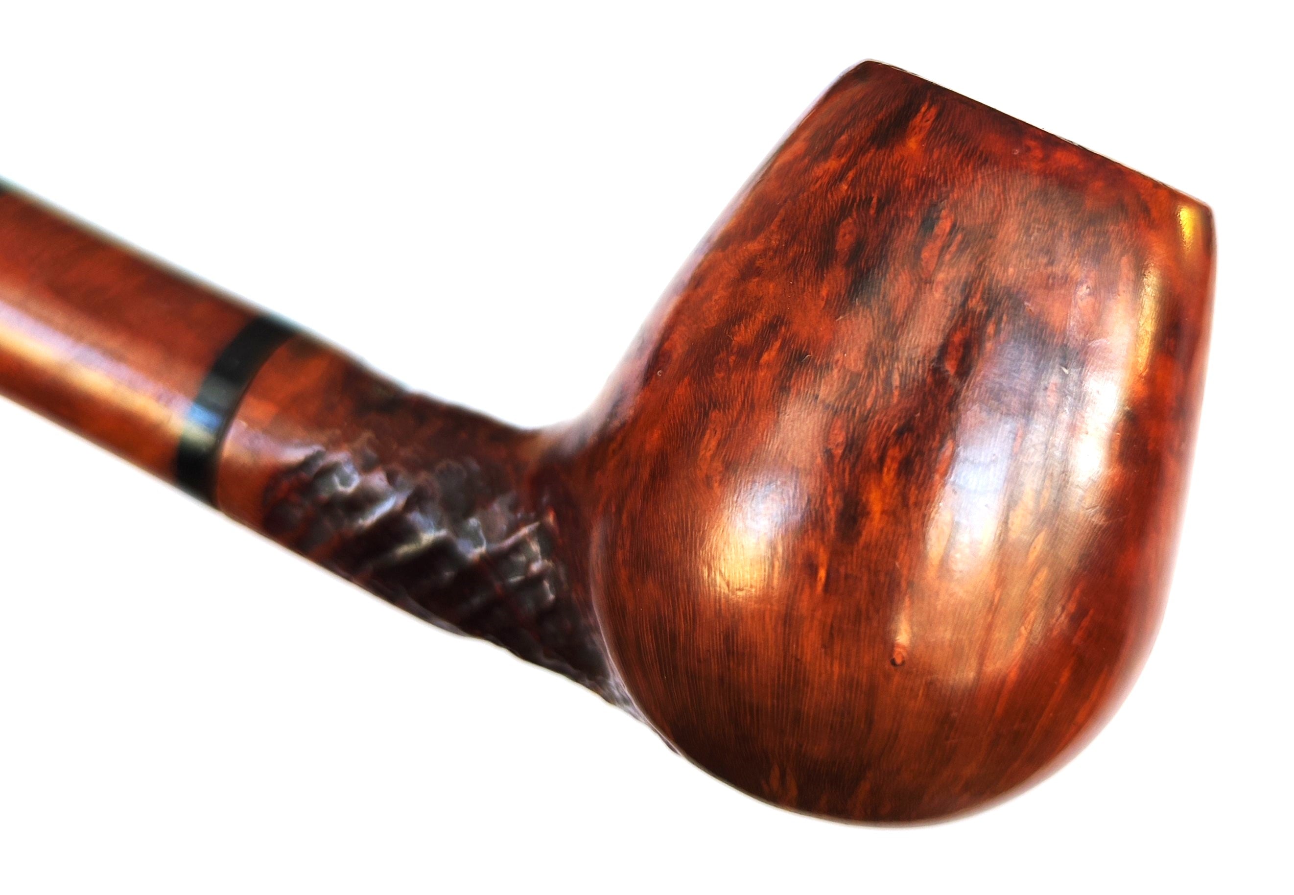 Great Pierluigi Fatta A Mano (142) Partially Sandblast Straight Brandy Estate Pipe – 9mm Filter