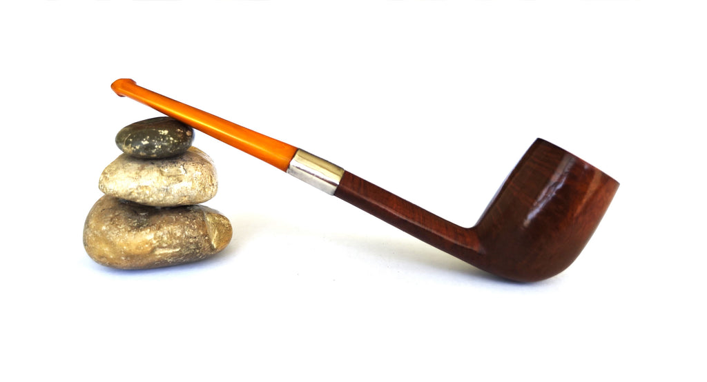 Antique G.F.B. Genuine French Briar Long Oval Shank Billiard Estate Pipe