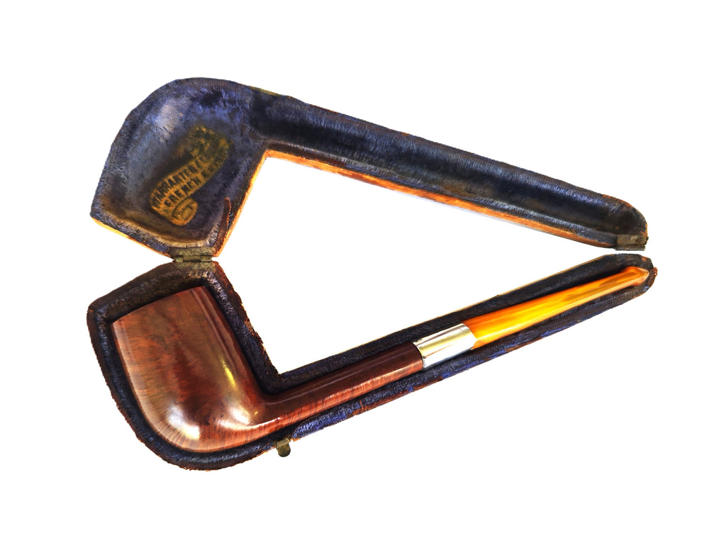 Antique G.F.B. Genuine French Briar Long Oval Shank Billiard Estate Pipe
