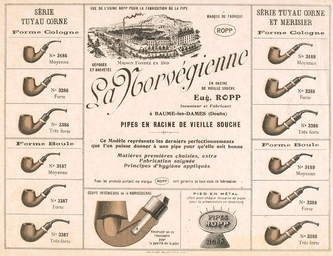 Antique Ropp "La Norvégienne" – Huge Bent Billiard Estate Pipe with Horn Stem & Shank Extension
